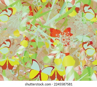 Background pattern abstract design texture. Seamless. Theme is about hair care, hairdressing, colorful, design, Monarch, silhouette, wildlife, weather, background, Red Admiral, Pipevine
