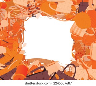Background pattern abstract design texture. Border frame, transparent background. Theme is about garden, linden, handbag, girl, luxury, stitch, fabric, tailor, woven, knit, repeat, greenery