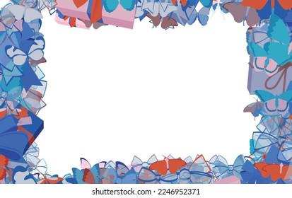 Background pattern abstract design texture. Border frame, transparent background. Theme is about gift, vector, celebrate, wing, decoration, wrapped, design, Butterfly, wrap, ribbons, wildlife