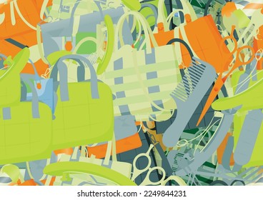 Background pattern abstract design texture. Seamless. Theme is about businesswoman, shaving, leather, beauty, hair clips, raker, comb, claw, bobby pin, hair care, clip, barber, Laptop Backpack
