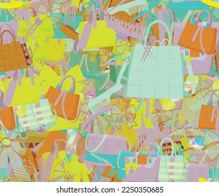 Background pattern abstract design texture. Seamless. Theme is about small, salon, hairpin, lady, glamour, parlor, luxury, casual, office, hairstyle, purse, Tote, buckle, personal, store