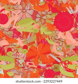 Background pattern abstract design texture. Seamless. Theme is about style, needlework, adornment, pumps, glamour, knitting, wool, yarn, flip-flops, craft, shoe shop, stitch, illustration
