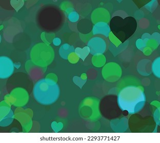 Background pattern abstract design texture. Seamless. Dark. Theme is about texture, overflows, love, inspiration, pattern, blending, circle, translucency, overlay, defocused, hearts, colorful