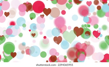 Background pattern abstract design texture. Seamless. With hearts. Theme is about overflows, hearts, air, wall, colors, blending, color, defocused, decoration, flare, illuminated, texture