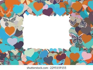 Background pattern abstract design texture. Border frame, transparent background. Theme is about fly, spring, graphic, Monarch, beautiful, repeat, relations, wing, Piano Key, wildlife