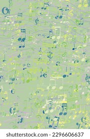 Background pattern abstract design texture. Seamless. Theme is about quaver, minim, musuc, semiquaver, demisemiquaver, musical key, semibreve, crotchet, notes