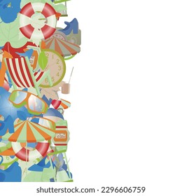 Background pattern abstract design texture. Vertical seamless stripe. Border frame, transparent background. Theme is about everyday, glass, beach, tourism, linden, loafers, tree, composition
