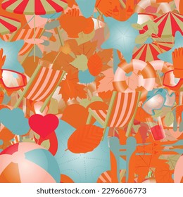 Background pattern abstract design texture. Seamless. Theme is about pole, diving, composition, travel, vacation, protector, beech, winter, greenery, nobody, beach, romance, umbrella, summer