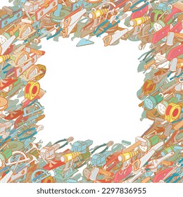 Background pattern abstract design texture. Building tools and Repair. Border frame, transparent background. Theme is about vice, plumbing, folding, measurement, acute, waterproofing, manual