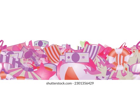 Background pattern abstract design texture. Horizontal seamless stripe. Border frame, transparent background. Theme is about , walking shoes, loafers, flip-flops, dollars, rich, fall, elegance