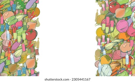 Background pattern abstract design texture. Health food and Alcohol. Vertical seamless stripes. Border frame, transparent background. Theme is about multi-layered, lime, soda, the harvest