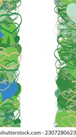 Background pattern abstract design texture. Vertical seamless stripes. Border frame, transparent background. Theme is about romance, ribbons, dressing, hearts, embellishment, relations, adornment