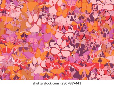 Background pattern abstract design texture. Seamless. Theme is about tropical, silhouette, graphic, Butterfly, pets, dog, background, spring, parrot, wild, design, nature, art, wing, fox