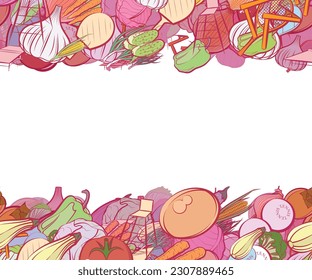 Background pattern abstract design texture. Tennis and Health food. Horizontal seamless stripes. Border frame, transparent background. Theme is about whole garlic, chair, inventory, bitter