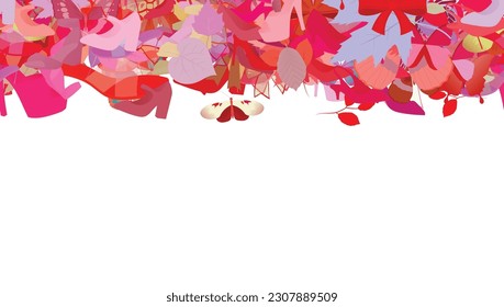 Background pattern abstract design texture. Horizontal seamless stripe. Border frame, transparent background. Theme is about tropical, elegant, garden, glamour, illustration, seasons, embellishment