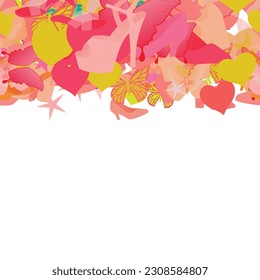 Background pattern abstract design texture. Horizontal seamless stripe. Border frame, transparent background. Theme is about romance, stars, beautiful, fashion, effects, background, Piano Key