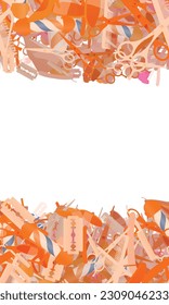 Background pattern abstract design texture. Horizontal seamless stripes. Border frame, transparent background. Theme is about pumps, season, barbershop, shaving, razor blade, loafers, platform heels