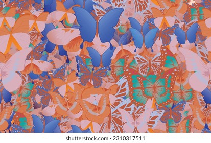 Background pattern abstract design texture. Seamless. Theme is about beautiful, fly, wild, exotic, summer, design, vector, ornate, delicate, Pipevine, tropical, various, Monarch, silhouette