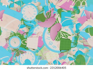 Background pattern abstract design texture. Seamless. Theme is about silhouette, fashion, stuff, wild, content, beauty, repeat, colorful, art, beautiful, women, decoration, Tote, spring