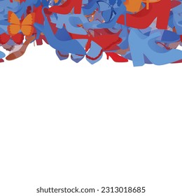 Background pattern abstract design texture. Horizontal seamless stripe. Border frame, transparent background. Theme is about drawing, wild, season, loafers, tropical, wildlife, flip-flops