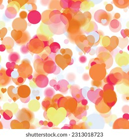 Background pattern abstract design texture. Seamless. With hearts. Theme is about soft, inspiration, pattern, hearts, romance, love, decoration, overflows, flare, blurred, circle, sequins