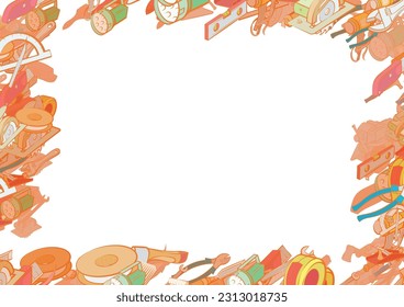 Background pattern abstract design texture. Repair and Building tools. Border frame, transparent background. Theme is about architectural, building level, painting walls, compression, chisel