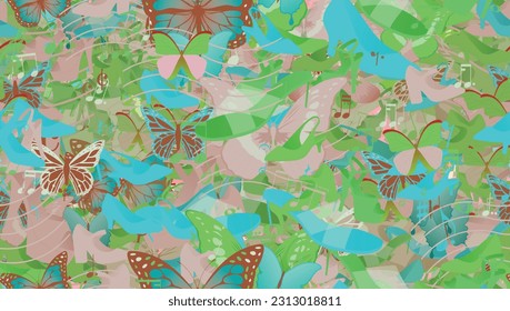 Background pattern abstract design texture. Seamless. Theme is about elegance, wildlife, musuc, flip-flops, background, quaver, crotchet, art, Piano Key, platform heels, wild, Pipevine, glamour