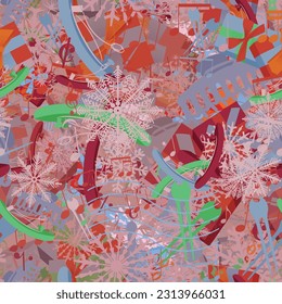 Background pattern abstract design texture. Seamless. Theme is about falling, musical key, barrette, new, ribbon, decoration, give, hair clips, weather, gift, snow, snowflake, quaver, offer