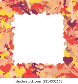 Background pattern abstract design texture. Border frame, transparent background. Theme is about elegance, slip, loafers, bobby pin, lace, glamour, hairpin, relations, comb, shoe shop, fashion