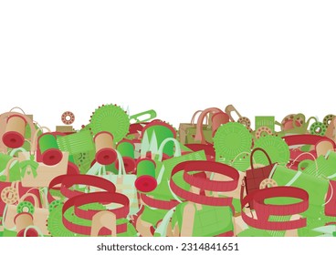 Background pattern abstract design texture. Horizontal seamless stripe. Border frame, transparent background. Theme is about fabric, sewing, tailor, handle, pin, needlework, business, casual