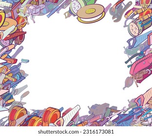 Background pattern abstract design texture. Repair and Building tools. Border frame, transparent background. Theme is about plumbing, teeth, shavings, for the garage, workshop, measure of length - Powered by Shutterstock - Get 15% off with code: PIKWIZARD15