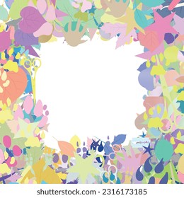 Background pattern abstract design texture. Border frame, transparent background. Theme is about hedgehog, birch, barbershop, redbud, animal tracks, animals, composition, fox, salon, Barber pole