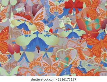 Background pattern abstract design texture. Seamless. Theme is about Monarch, various, wildlife, ribbons, nature, Piano Key, dressing, exotic, art, wild, drawing, tropical, background, vector