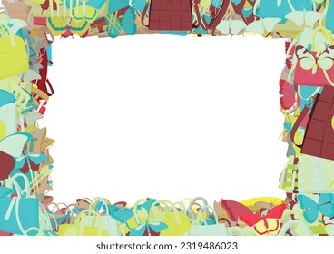 Background pattern abstract design texture. Border frame, transparent background. Theme is about hair clips, store, exotic, leather, small, barrette, luxury, ornate, summer, tropical, Monarch