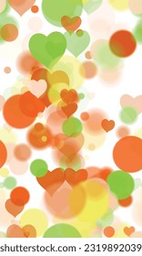 Background pattern abstract design texture. Seamless. With hearts. Theme is about blending, translucency, blurry, glows, textured, circle, blurred, defocused, texture, soft, sequins, overflows