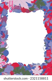 Background pattern abstract design texture. Border frame, transparent background. Theme is about needle, tree, tailor Shears, knitting, textile, parks, hobby, natural, kit, sew, nature, botany