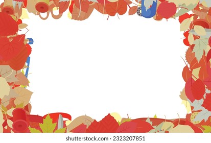 Background pattern abstract design texture. Border frame, transparent background. Theme is about hobby, birch, apple, nature, knitting, tree, maple, craft, redbud, parks, sewing, scissors