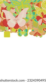 Background pattern abstract design texture. Horizontal seamless stripe. Border frame, transparent background. Theme is about Red Admiral, Piano Key, cosmetics, makeup, brush, Pipevine, nail polish