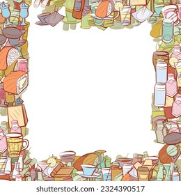 Background pattern abstract design texture. Japanese food and Drinks. Border frame, transparent background. Theme is about kvass, soda can, wineglass, plastic, delivery, tea, ice cream, wok