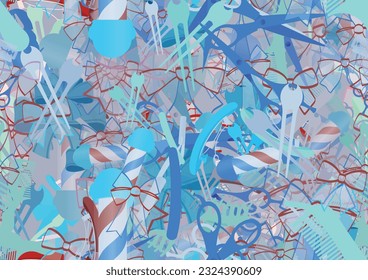 Background pattern abstract design texture. Seamless. Theme is about slip, hair care, Barber pole, dressing, barbershop, scissors, adornment, hairdressing, salon, parlor, embellishment