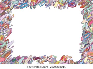 Background pattern abstract design texture. Repair and Building tools. Border frame, transparent background. Theme is about wiring, nailing, spatula, architectural, chisel, stationary, wedge