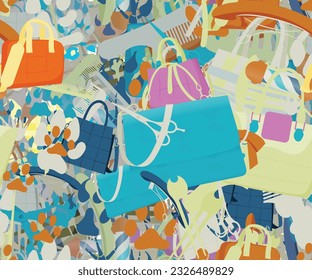 Background pattern abstract design texture. Seamless. Theme is about salon, barbershop, hedgehog, satchel, handle, store, razor blade, office, fox, personal, parrot, Tote, straight razor