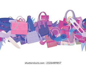 Background pattern abstract design texture. Horizontal seamless stripe. Border frame, transparent background. Theme is about pumps, fabric, stitch, needlework, wool, personal, knit, platform heels