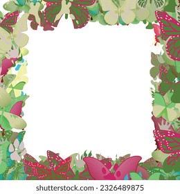 Background pattern abstract design texture. Border frame, transparent background. Theme is about owl, feline, design, dog, ornate, colorful, spring, wing, pets, lynx, nature, Monarch, tropical