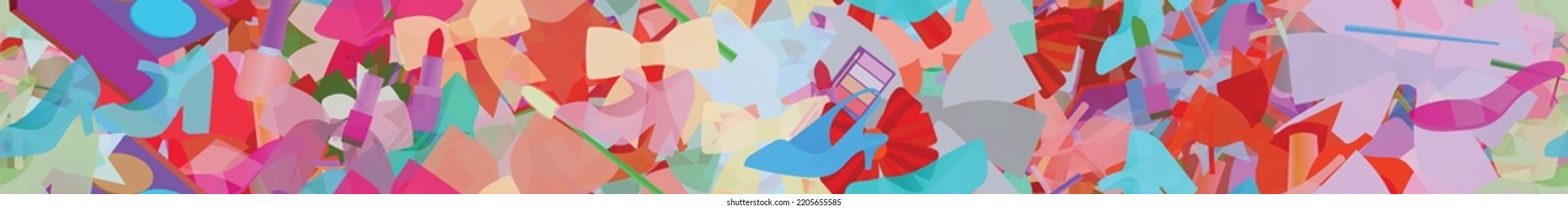 Background pattern abstract seamless design texture. Theme is about nail polish, pumps, pomade, ointment, decoration