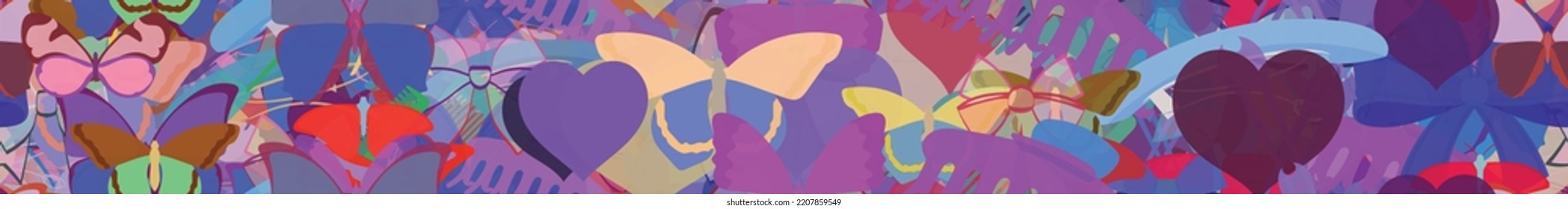 Background pattern abstract seamless design texture. Theme is about delicate, adornment, bobby pin, claw, hearts