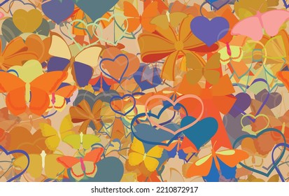 Background pattern abstract seamless design texture. Theme is about wild, Red Admiral, art, spring, repeat