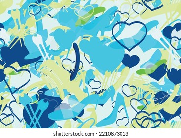 Background pattern abstract seamless design texture. Theme is about loafers, footwear, slingback shoes, salon