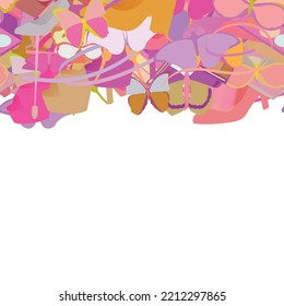 Background pattern abstract seamless design texture. Horizontal stripe. Border frame, transparent background. Theme is about season, woven, drawing, tones, repeat, ornate, gorgeous, various