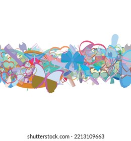 Background pattern abstract seamless design texture. Horizontal stripe. Border frame, transparent background. Theme is about love, claw, background, bobby pin, exotic, hairstyle, wing, romance